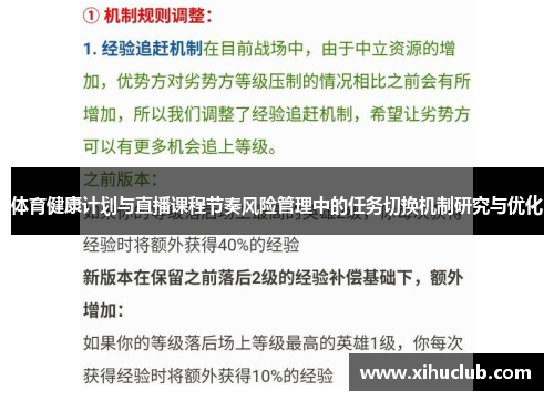 体育健康计划与直播课程节奏风险管理中的任务切换机制研究与优化