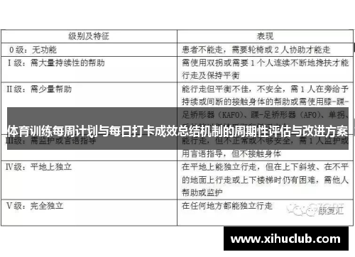 体育训练每周计划与每日打卡成效总结机制的周期性评估与改进方案