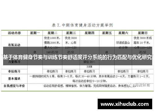 基于体育健身节奏与训练节奏舒适度评分系统的行为匹配与优化研究